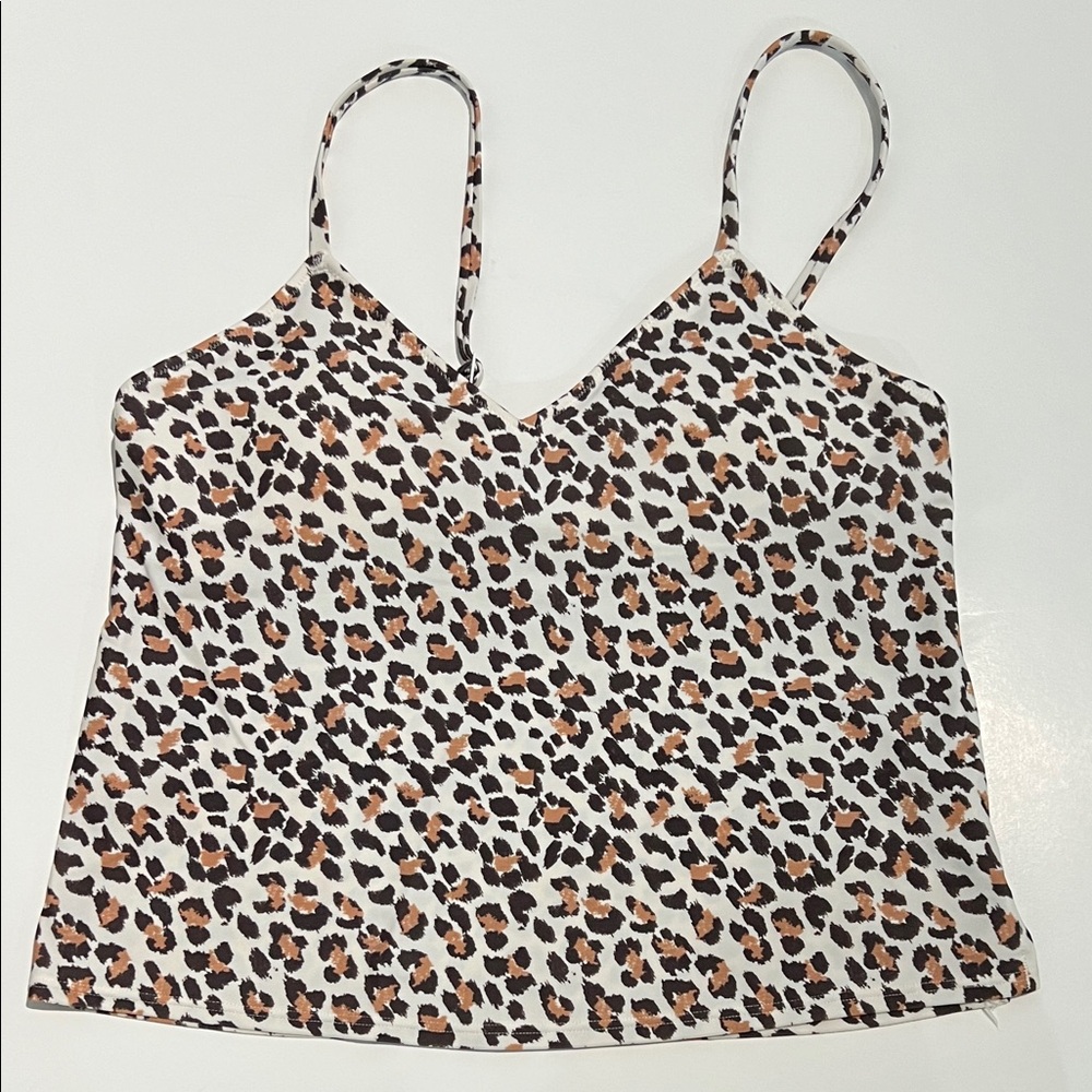 Aerie Leopard Print Swim Tankini Top Womens S